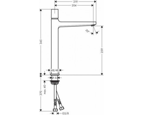 Смеситель для раковины Hansgrohe Metropol 260 Select, Push-Open, 32572000
