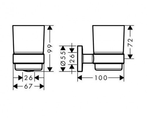 HG Logis UA стакан для зубных щеток,хром 41718000