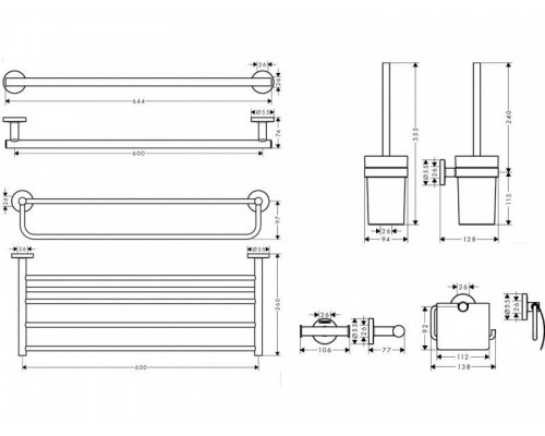 Набор для туалета Hansgrohe Logis Set Universal 41728000