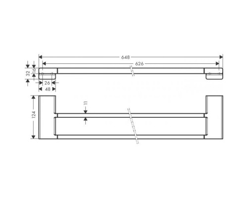 Двойной полотенцедержатель Hansgrohe AddStoris, золото, 41743990