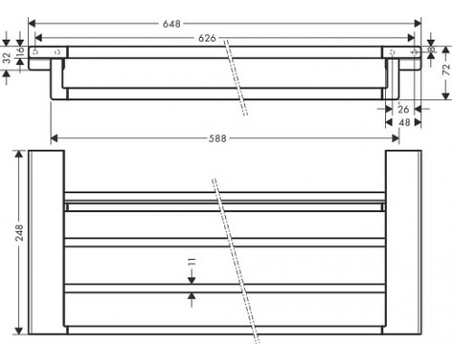 Hansgrohe AddStoris Полка для полотенец с держателем хром 41751000