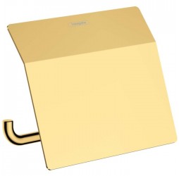 Держатель туалетной бумаги Hansgrohe AddStoris, с крышкой, золото, 41753990