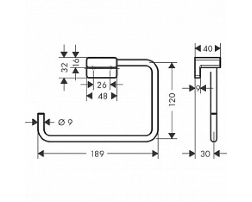 Полотенцедержатель кольцо Hansgrohe AddStoris, матовый белый, 41754700