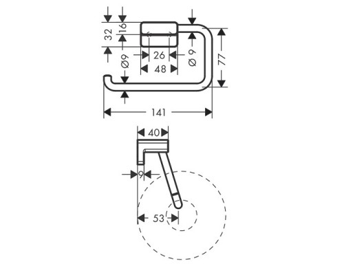 Бумагодержатель без крышки Hansgrohe AddStoris, 41771000