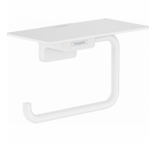 Держатель туалетной бумаги Hansgrohe AddStoris, с полкой, матовый белый, 41772700