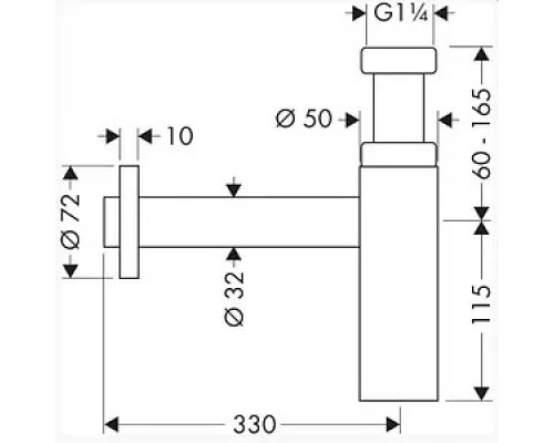 52105700 HG Flowstar S сифон матовый белый