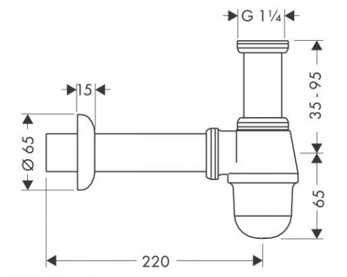 Сифон-стакан hansgrohe для биде, хром 55213000