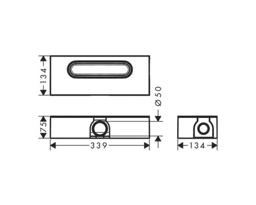 Cкрытая часть дренажа Hansgrohe uBox Universal, стандарт, 50 мм, 01001180