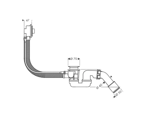 58141180 HG Flexaplus слив-перелив для ванны скрытая часть