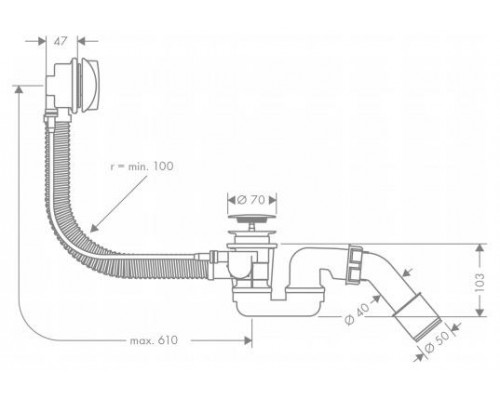 58143000 HG Flexaplus система слива-перелива для ванны