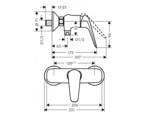 Смеситель для ванны и душа Hansgrohe Novus 71060000