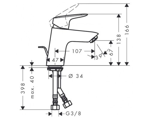 Смеситель для умывальника Hansgrohe Logis 70 71070000