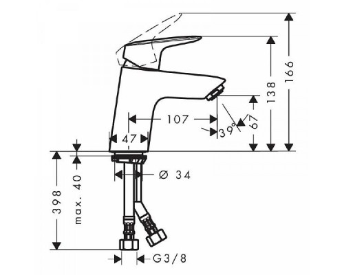 Cмеситель для раковины Hansgrohe Logis, 71073000