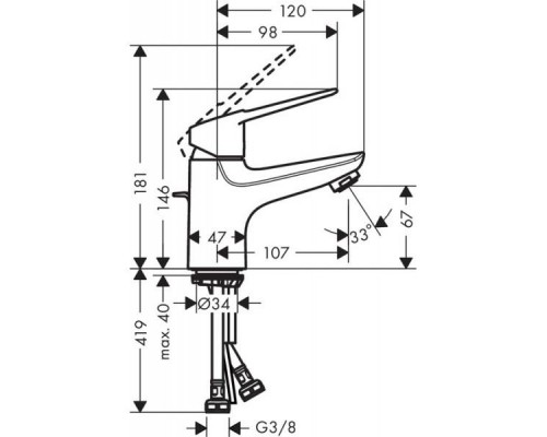 Смеситель для раковины Hansgrohe Novus Loop 71080000