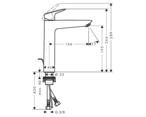 Смеситель для умывальника Hansgrohe Logis 190, 71090000