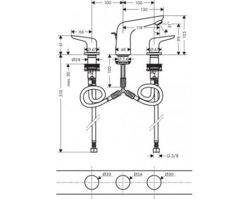 Смеситель врезной Hansgrohe Novus 71140000