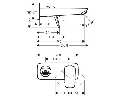 Смеситель для умывальника из стены Hansgrohe Logis 71220000