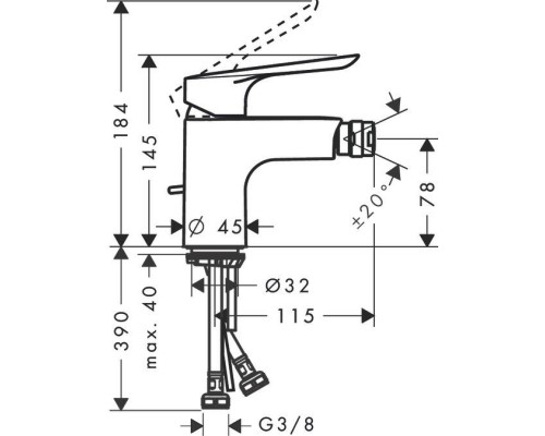 Смеситель для биде hansgrohe Logis E 71232000, хром
