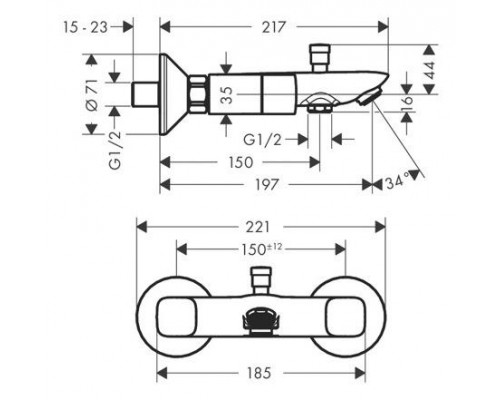 Смеситель для ванны Hansgrohe Logis 71243000