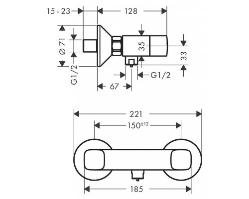 Смеситель для ванны и душа Hansgrohe Logis 71263000