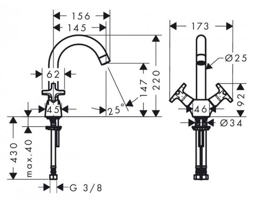 Смеситель для умывальника Hansgrohe Logis Classic 71271000
