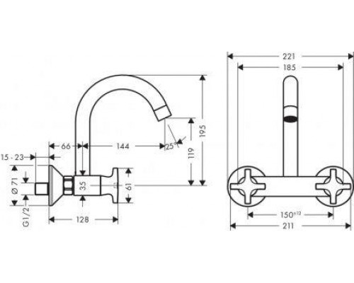 Смеситель кухонный Hansgrohe Logis Classic 71286000