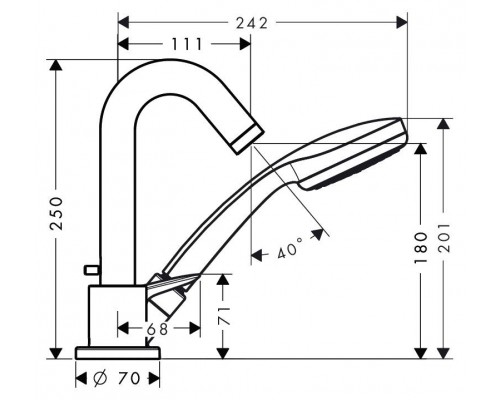 Смеситель Hansgrohe Logis 71310000 на борт ванны