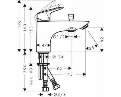 Смеситель для ванны и душа Hansgrohe Logis Monotrou, 71315000