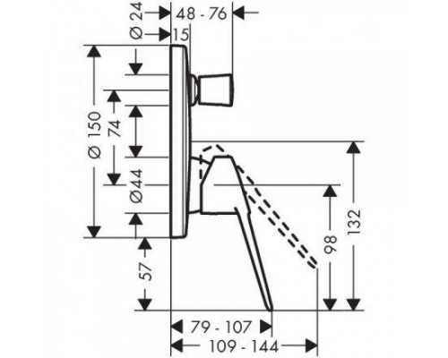Смеситель скрытого монтажа для ванны Hansgrohe Novus Loop 71345000 хром