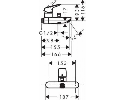 Hansgrohe Logis Смеситель для ванны однорычажный хром 71430000