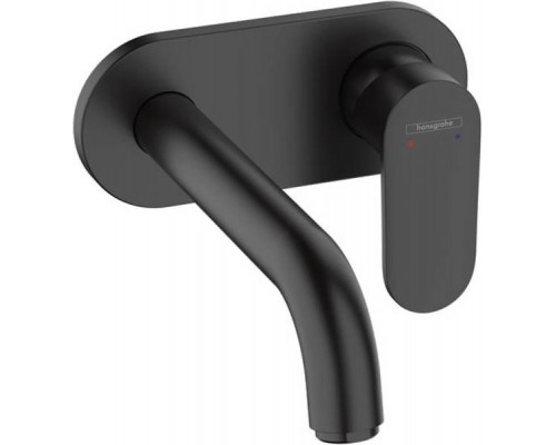 Смеситель для раковины Hansgrohe Vernis Blend, настенный, излив 20,4 см, матовый черный, 71576670