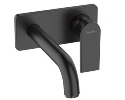 Смеситель для раковины Hansgrohe Vernis Shape, настенный, матовый черный, 71578670