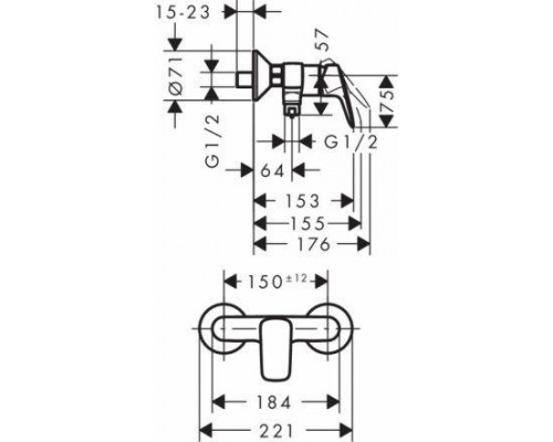 Смеситель для ванны и душа Hansgrohe Logis 71601000