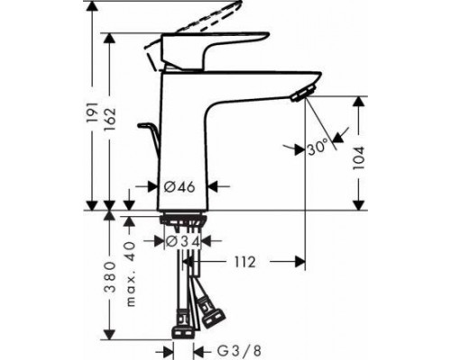 Смеситель для раковины Hansgrohe Talis Е 110, 71710990