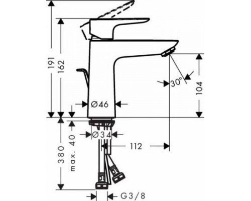 Смеситель для раковины Hansgrohe Talis 110, LowFlow, хром, 71715000