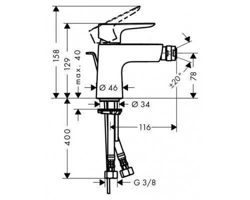 Смеситель для биде Hansgrohe Talis E, 71720000