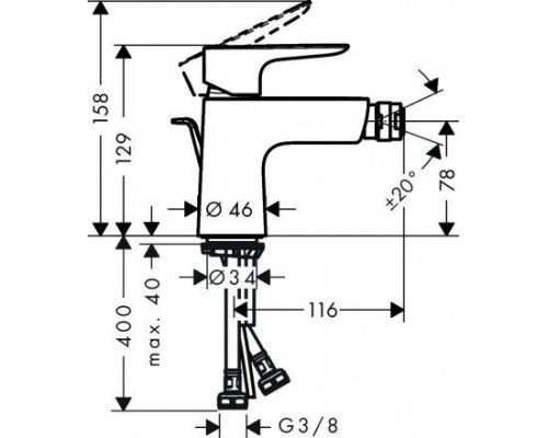 Смеситель для биде Hansgrohe Talis Е, 71720670