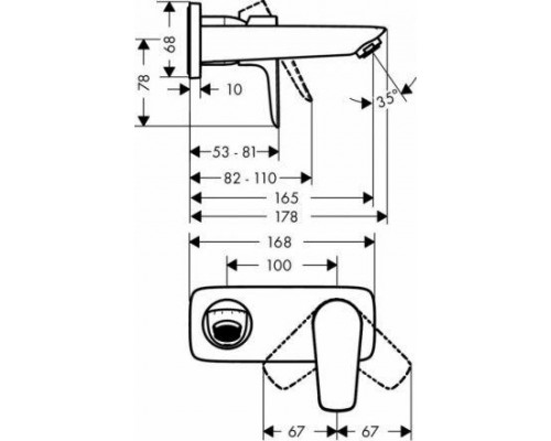 Излив для ванны/умывальника Hansgrohe Talis E, 71732000