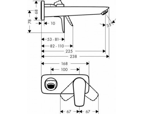 Смеситель hansgrohe Talis E для раковины, однорычажный, СМ, излив 225 мм, матовый белый 71734700