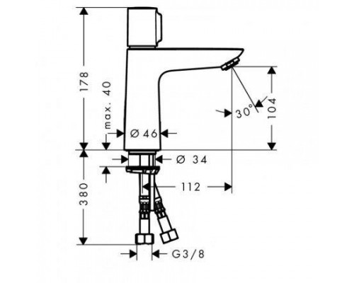 Смеситель для раковины Hansgrohe Talis Select 110, без сливного набора, 71751000