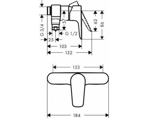 Смеситель для ванны и душа Hansgrohe Talis E 71761000