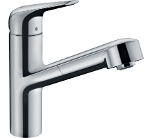 Кухонный смеситель Hansgrohe Focus с выдвижным изливом M42-150, 1jet, 71814000 Кухонный смеситель Hansgrohe Focus с выдвижным изливом M42-150, 1jet, 71814000