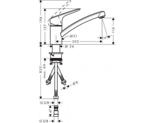 Кухонный смеситель Hansgrohe Logis 120 71831000