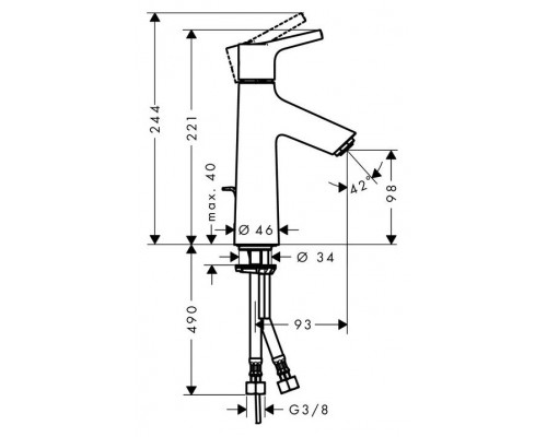 Смеситель для умывальника Hansgrohe Talis S 72020000
