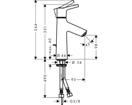 Cмеситель для раковины Hansgrohe Talis Select 100, 72022000