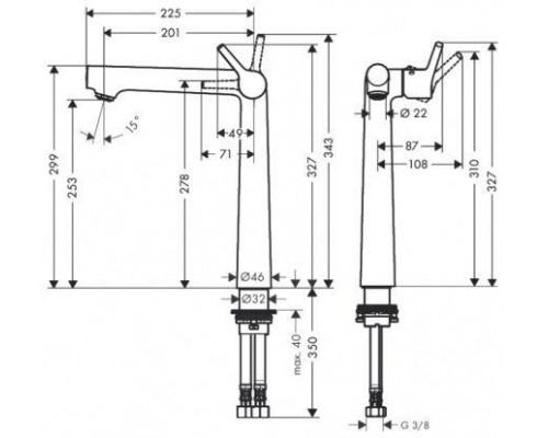 Смеситель для раковины Hansgrohe Talis S 250, без сливного набора, 72116000