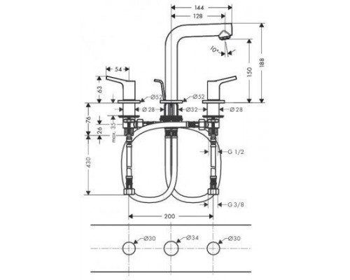 Смеситель Hansgrohe Talis S 72130000 для раковины