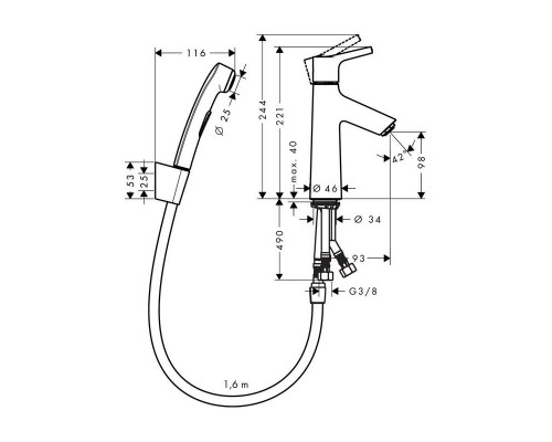 Смеситель с лейкой для биде Hansgrohe Talis S 72290000