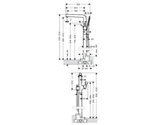 Смеситель Hansgrohe Talis S 72412000 для ванны напольный