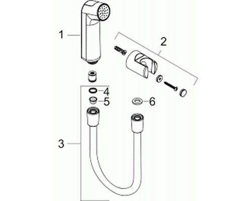 Гигиенический ручной душ Hansgrohe, хром, 94569000